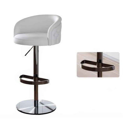 Modern Minimalist Swivel Bar Stool White Feature