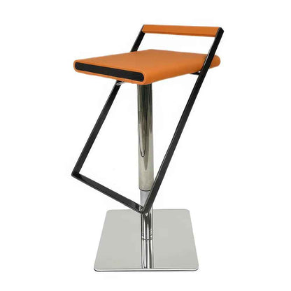 Luxury Minimalist Modern Adjustable Bar Stool with Backrest Orange