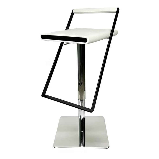 Luxury Minimalist Modern Adjustable Bar Stool with Backrest White