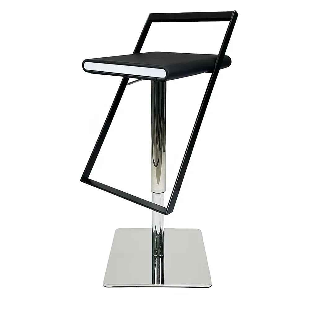 Luxury Minimalist Modern Adjustable Bar Stool with Backrest Black