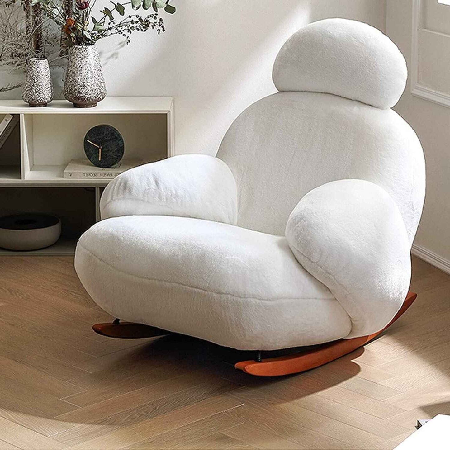 Modern Minimalist Leisure Chair - Nordic Style Lounge Recliner for Living Room, Bedroom, and Office Left Side view