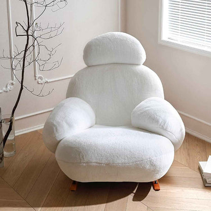 Modern Minimalist Leisure Chair - Nordic Style Lounge Recliner for Living Room, Bedroom, and Office Front view