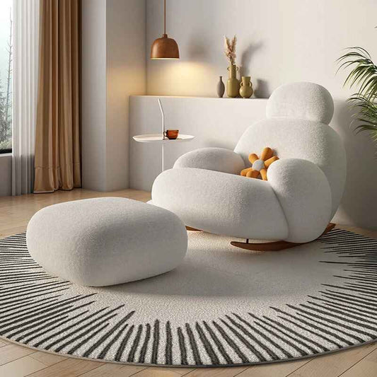 Modern Minimalist Leisure Chair - Nordic Style Lounge Recliner for Living Room, Bedroom, and Office White