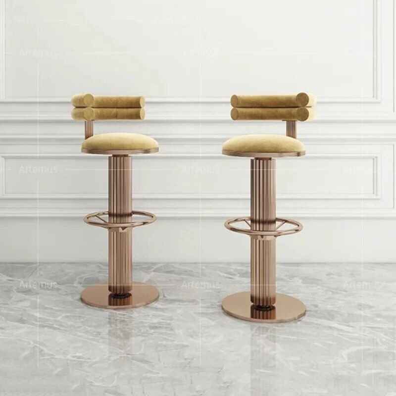 Modern Velvet Swivel Bar Chairs - Stylish Stainless Steel Stools for Bars & Restaurants Classy