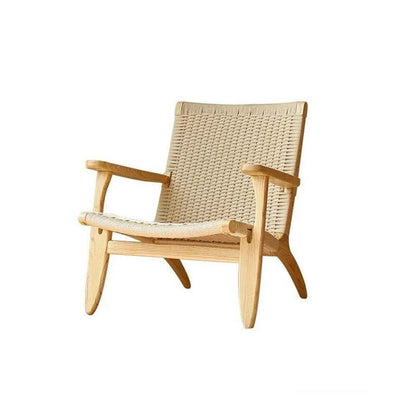 Elegant Nordic Single Sofa Recliner Chair Beige wood