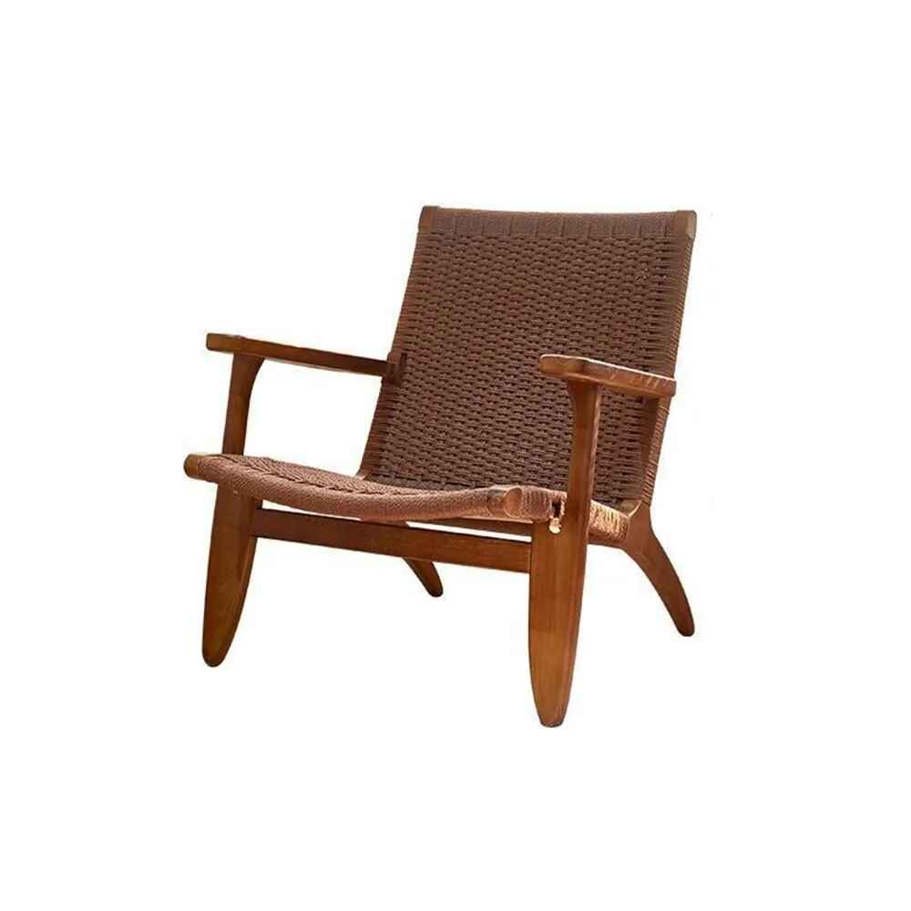 Elegant Nordic Single Sofa Recliner Chair Walnut coffee