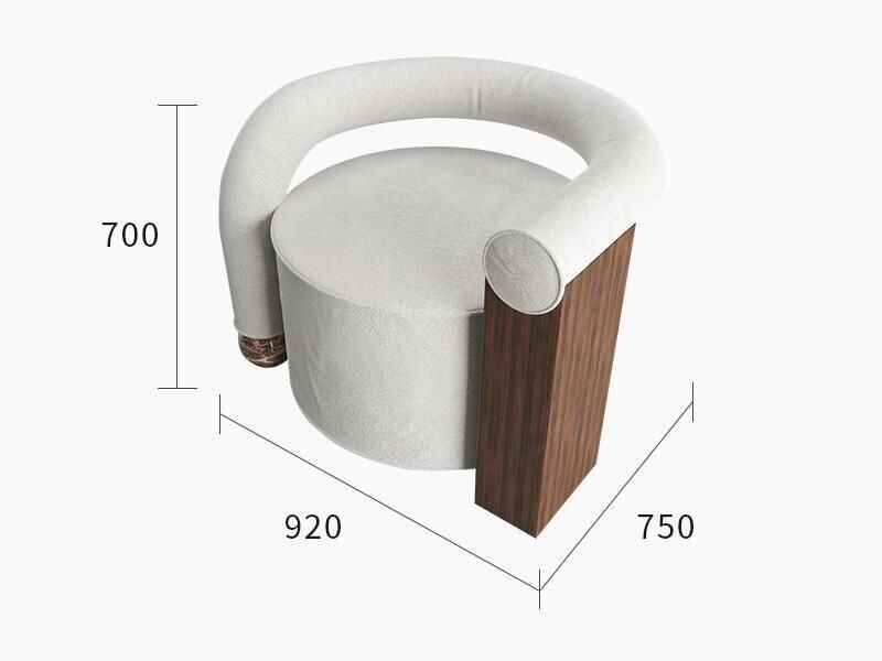 Elegant Minimalist Tiger Velvet Lounge Chair - L-Shaped Sofa for Modern Living White