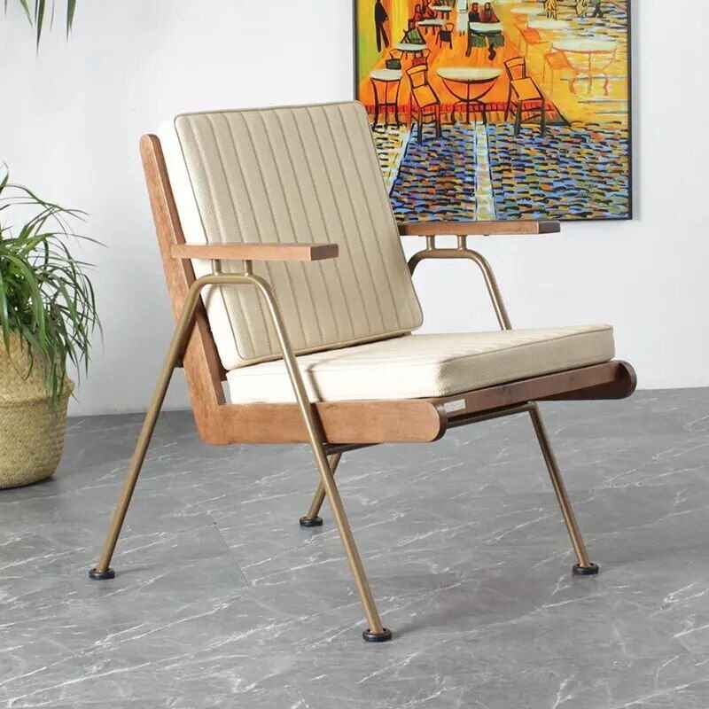 Italian-Inspired Light Luxury Wooden Back Chair side view