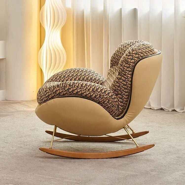 Modern Nordic Snail Rocking Chair - Luxury Chaise Lounge for Living Room and Balcony side view