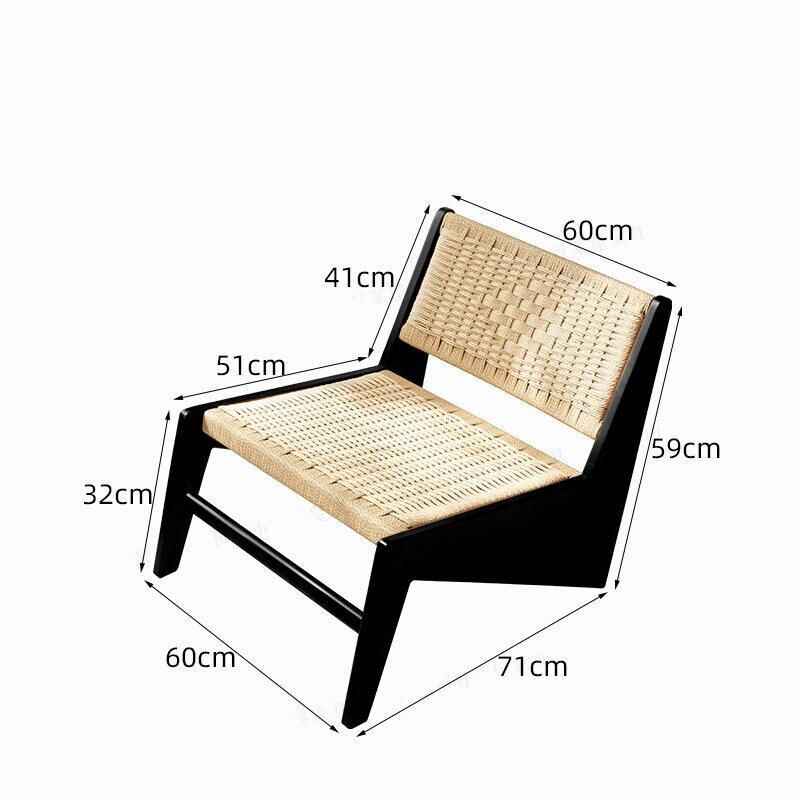 Nordic Rattan Leisure Chair black dimension