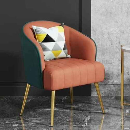 Luxury Nordic Grey Single Sofa Chair - Elegant, Modern Home & Garden Furniture orange/gold