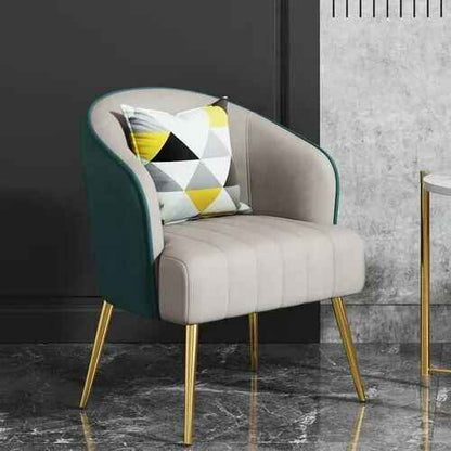 Luxury Nordic Grey Single Sofa Chair - Elegant, Modern Home & Garden Furniture white/gold