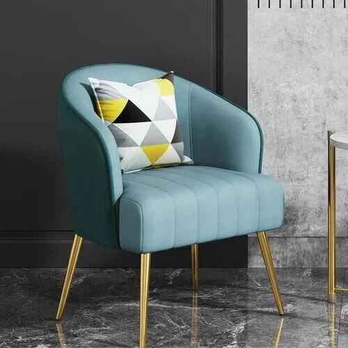 Luxury Nordic Grey Single Sofa Chair - Elegant, Modern Home & Garden Furniture blue/gold