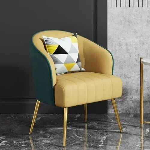 Luxury Nordic Grey Single Sofa Chair - Elegant, Modern Home & Garden Furniture yellow/gold