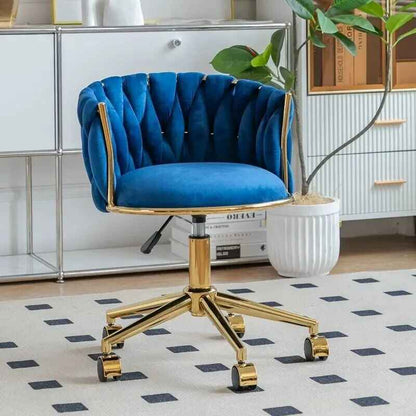 Modern Minimalist Swivel Chair with Lift Backrest blue