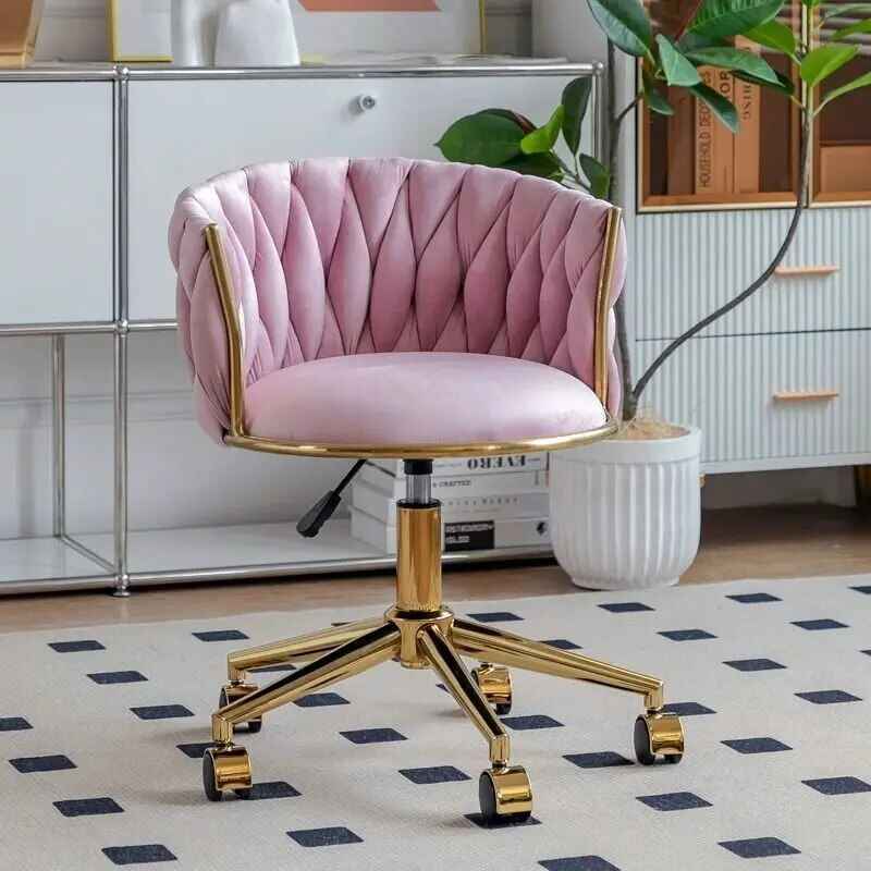 Modern Minimalist Swivel Chair with Lift Backrest pink