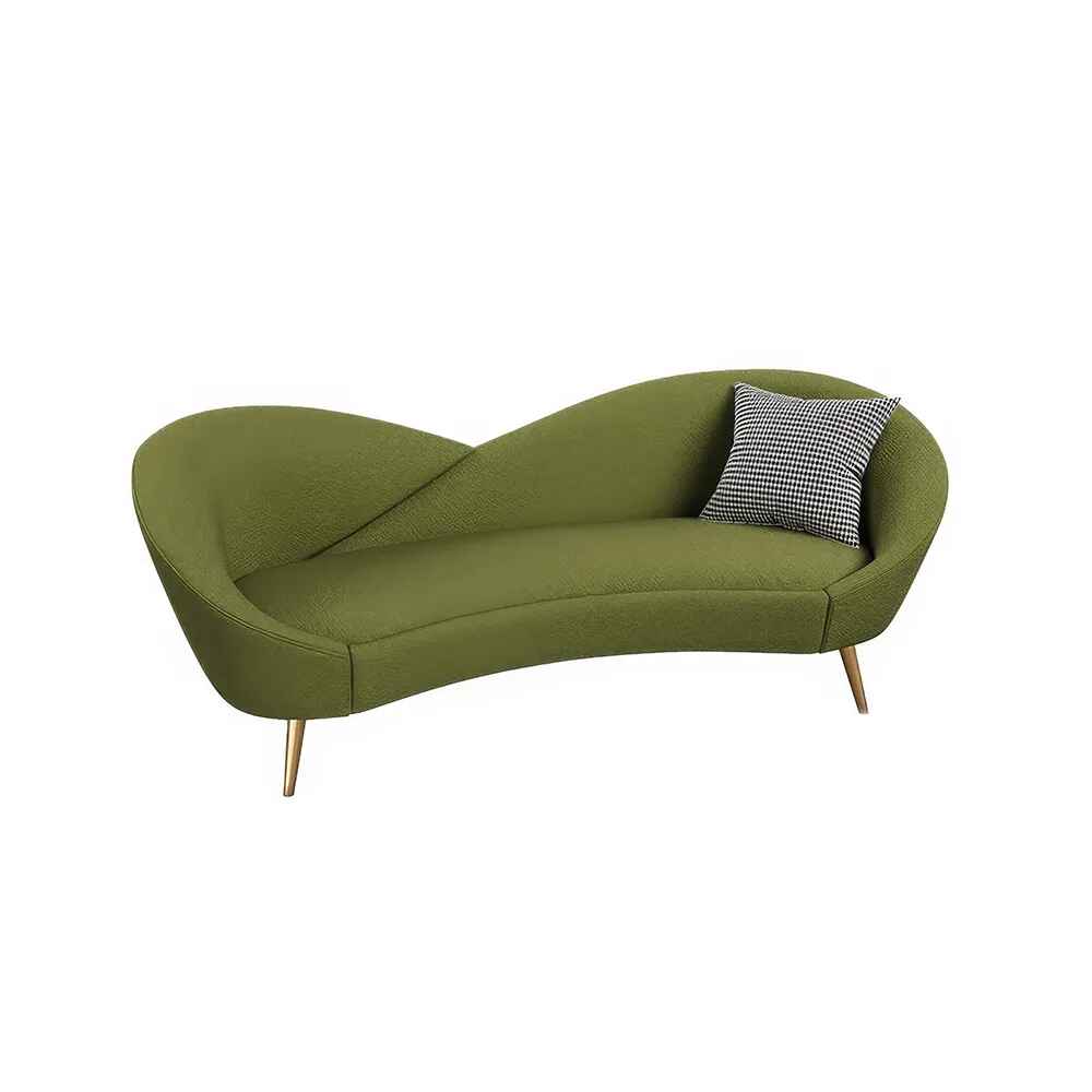 Versatile Nordic Love Seat: 3-Seater Lazy Sofa Green