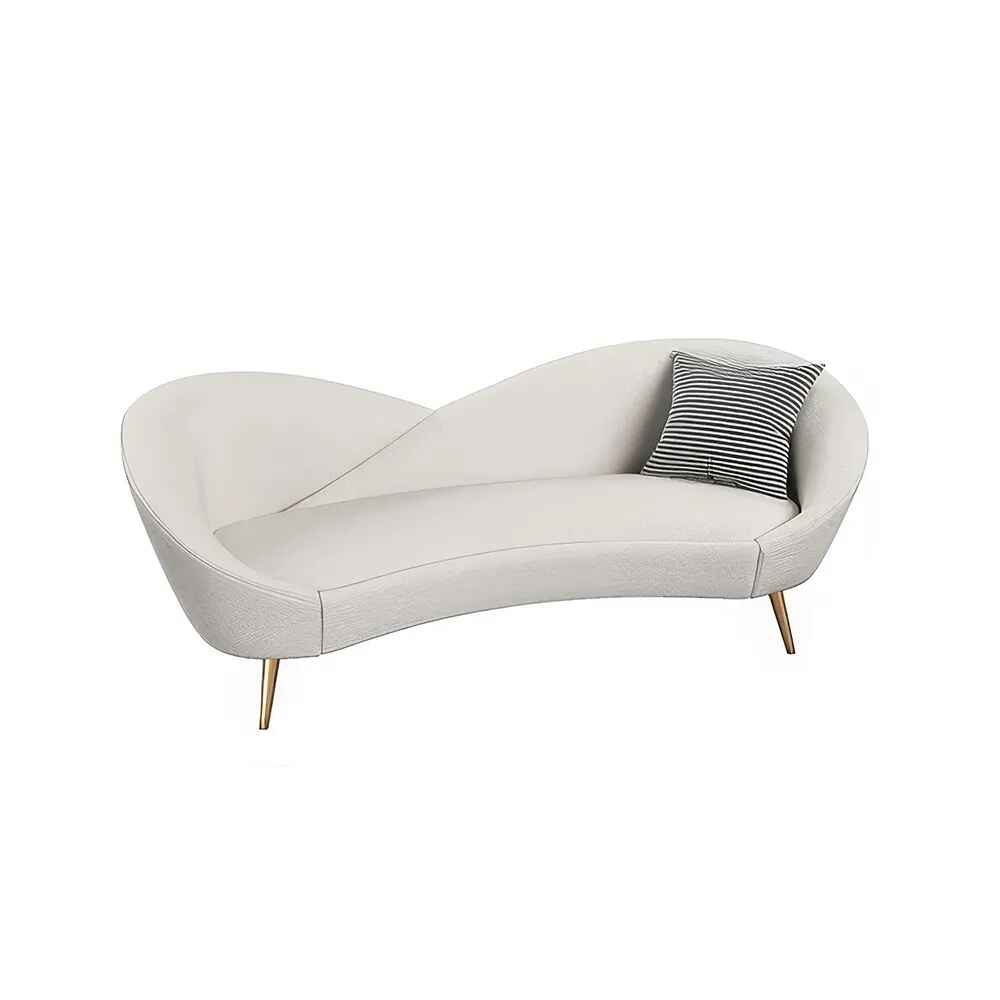 Versatile Nordic Love Seat: 3-Seater Lazy Sofa White