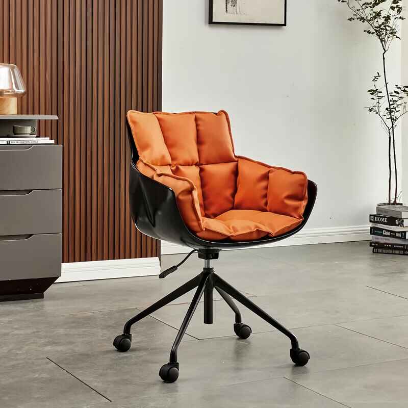 Italian Minimalist Muscle Chair - High-Profile Designer Leisure & Computer Chair Orange/back