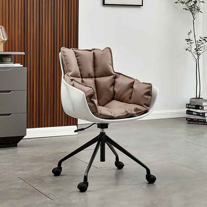 Italian Minimalist Muscle Chair - High-Profile Designer Leisure & Computer Chair brown/white