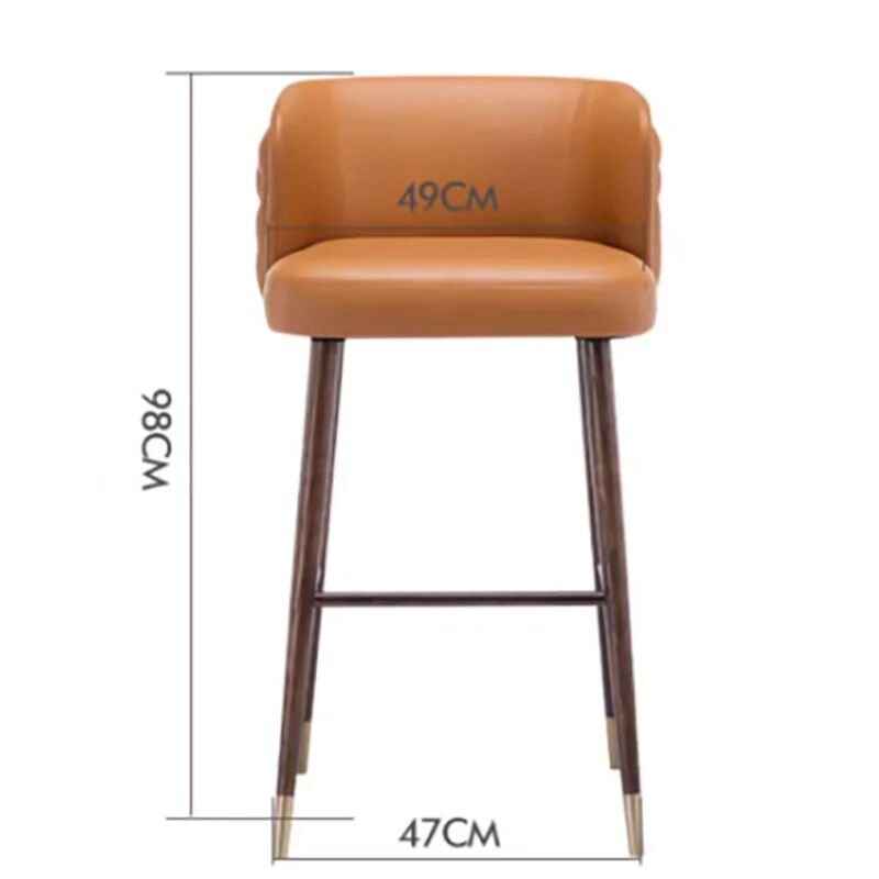 Modern Minimalist High-Back Wood Bar Stool Dimension