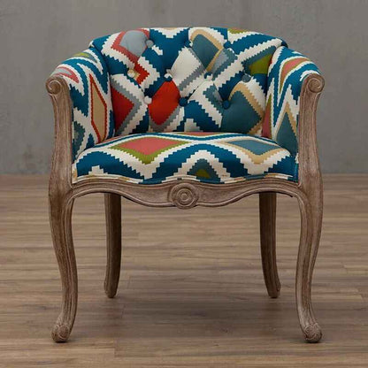 Solid Wood Antique-Inspired Leisure Chair with Handrails - Perfect for Dining & Study Teal