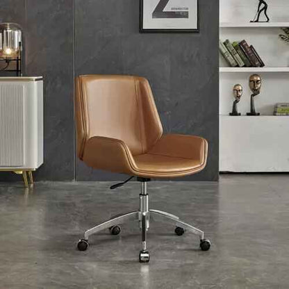 Deluxe Swivel Leather Executive Office Chair: Ergonomic, Modern, and Luxurious brown