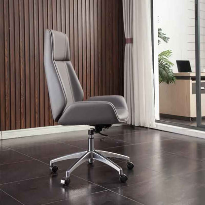 Deluxe Swivel Leather Executive Office Chair: Ergonomic, Modern, and Luxurious side view