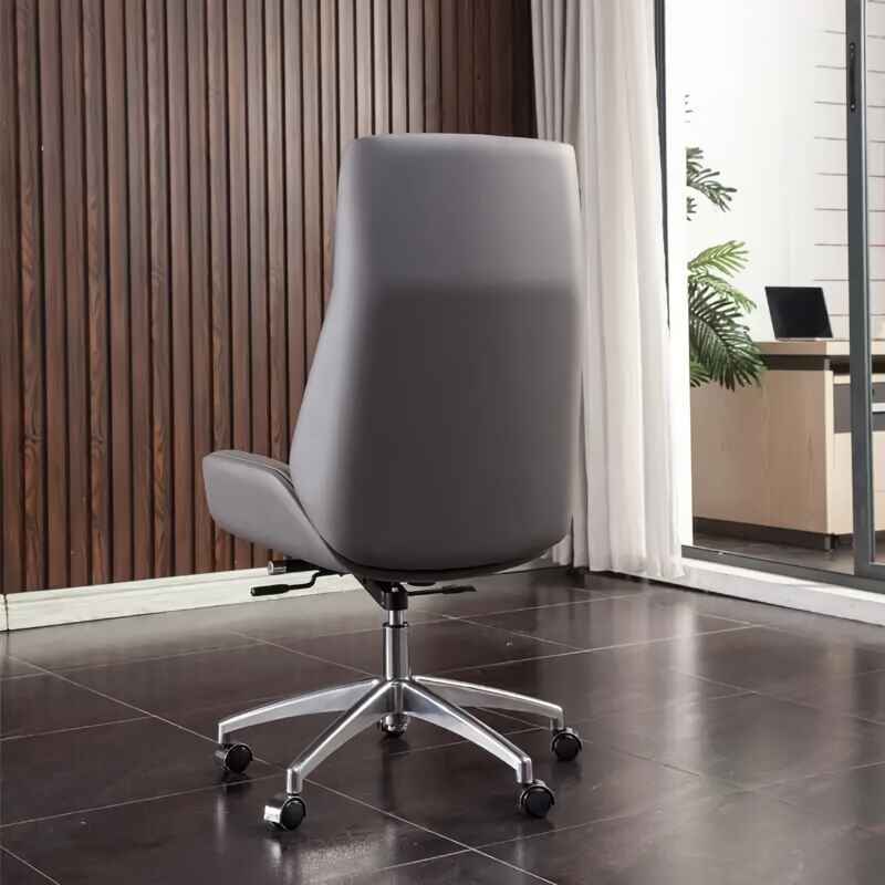 Deluxe Swivel Leather Executive Office Chair: Ergonomic, Modern, and Luxurious back view