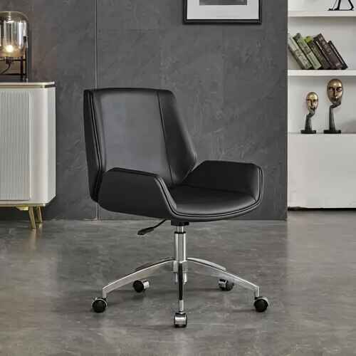 Deluxe Swivel Leather Executive Office Chair: Ergonomic, Modern, and Luxurious black 1