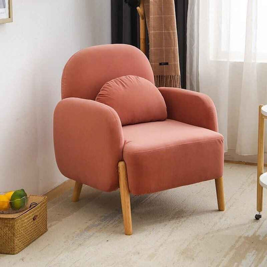 Lambswool Nordic Armchair - Cozy Minimalist Modern Single Sofa dark pink