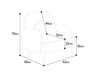 Lambswool Nordic Armchair - Cozy Minimalist Modern Single Sofa dimension