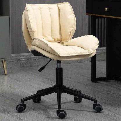 Luxury Ergonomic Swivel Office Chair: Designer Leather, Stainless Steel, and Mobile beige 