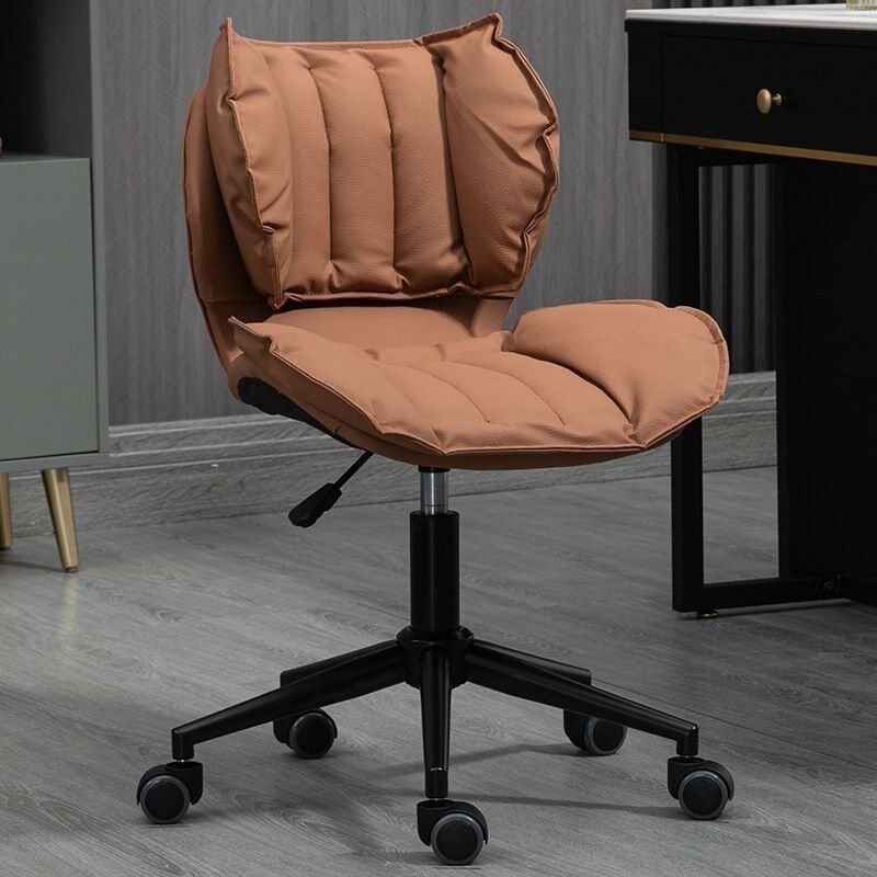 Luxury Ergonomic Swivel Office Chair: Designer Leather, Stainless Steel, and Mobile brown