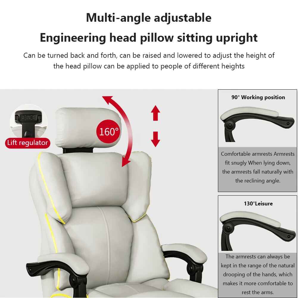 Ergonomic PU Leather Gaming Chair with Adjustable Headrest, Lumbar Support & Footrest procedures