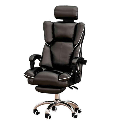 Ergonomic PU Leather Gaming Chair with Adjustable Headrest, Lumbar Support & Footrest black