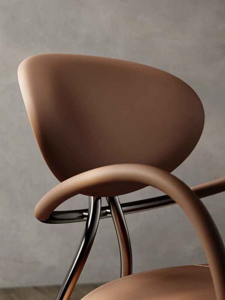 Luxury Tiger Chair: Italian Minimalist Leather Leisure Chair for Living Room and Villas