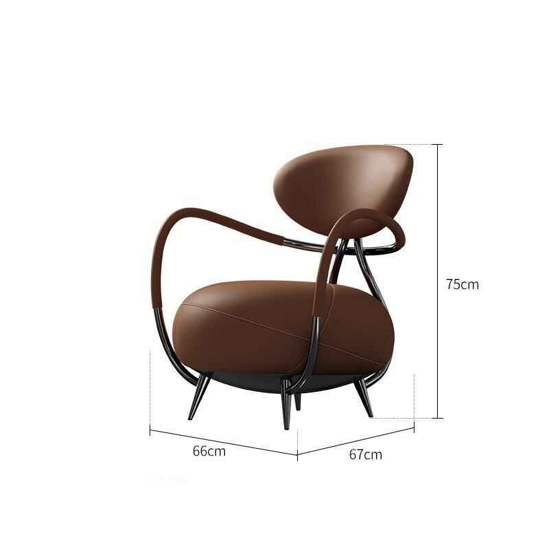 Luxury Tiger Chair: Italian Minimalist Leather Leisure Chair for Living Room and Villas dimension