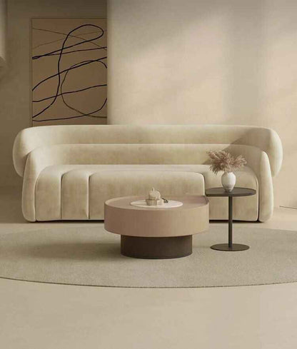 Elegant Modern Leather Sofa front view white