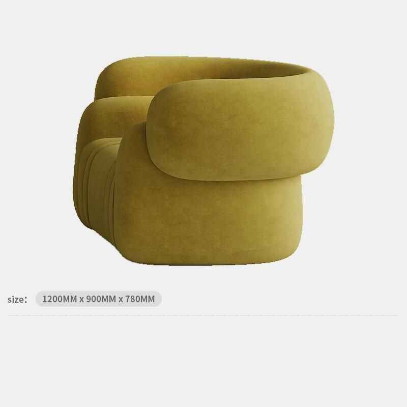 Elegant Modern Leather Sofa 1200x900x78mm yellow