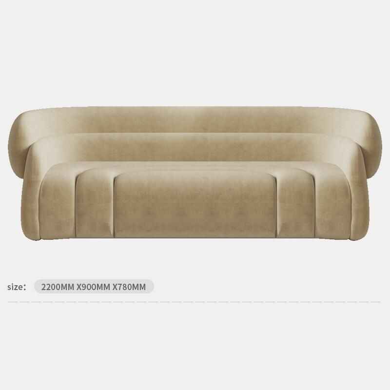 Elegant Modern Leather Sofa 2000x900x78mm beige 