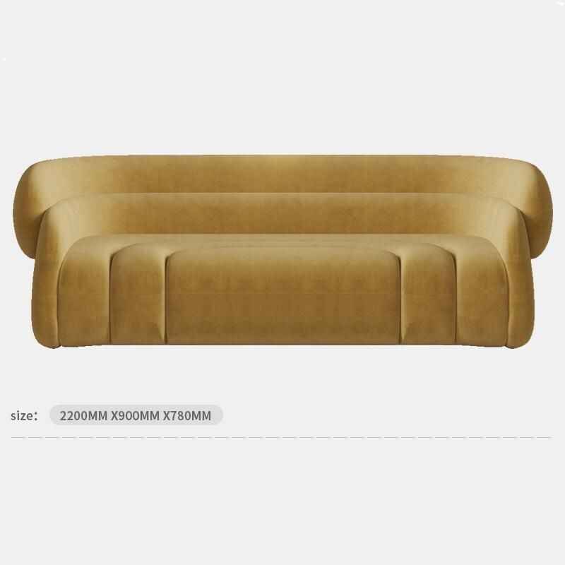 Elegant Modern Leather Sofa 2000x900x78mm yellow