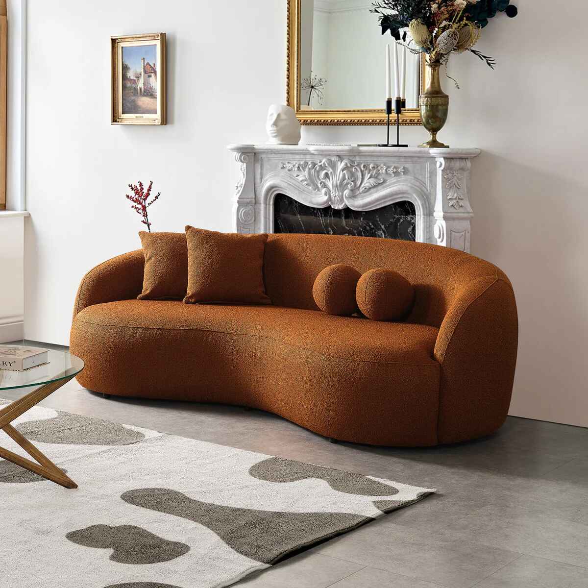 Modern Scandinavian-Style Velvet Sofa - Luxury Home Furniture with Free Shipping side view