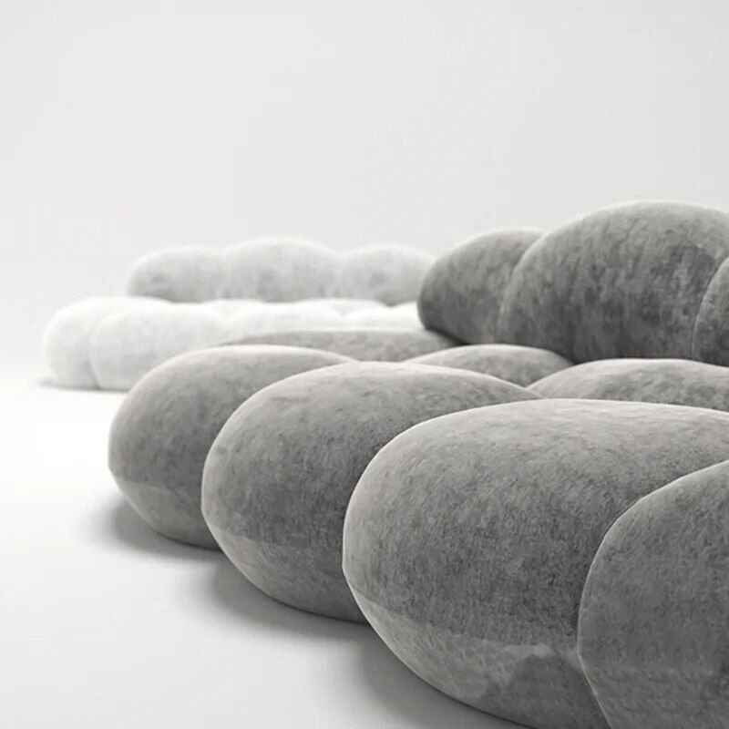 Clouds Lambswool Full-Body Ergonomic Sofa - Versatile, Comfort for Modern Living gray