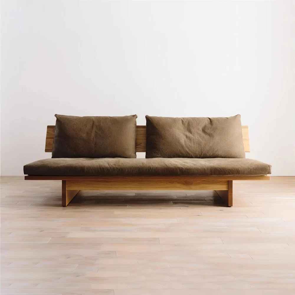 Modern Countryside Solid Wood Sofa front view