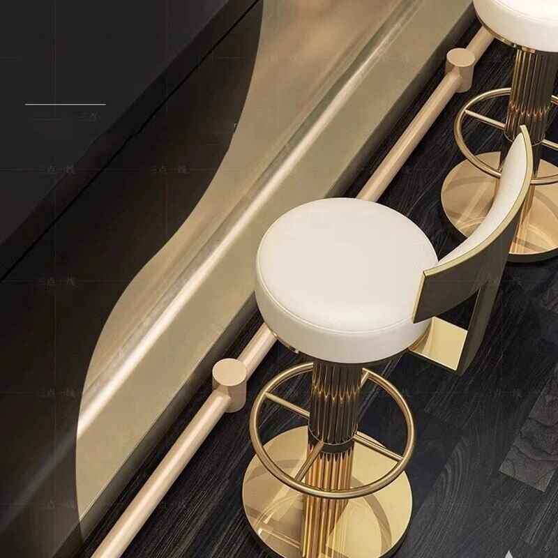 Luxury Adjustable Swivel Bar Stool – Modern Nordic Style Metal Bar Chair upper view