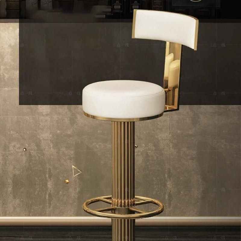 Luxury Adjustable Swivel Bar Stool – Modern Nordic Style Metal Bar Chair side view