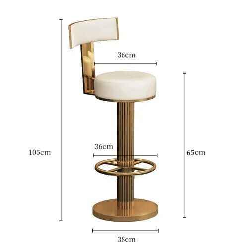 Luxury Adjustable Swivel Bar Stool – Modern Nordic Style Metal Bar Chair 65cm