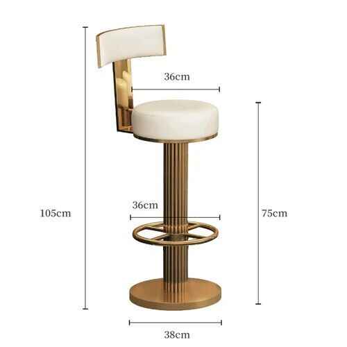 Luxury Adjustable Swivel Bar Stool – Modern Nordic Style Metal Bar Chair 75cm