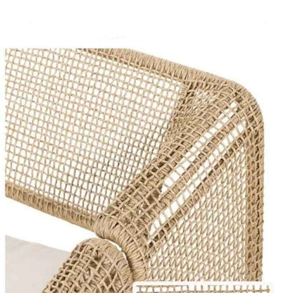 Modern Nordic Rattan Lounge Chair - Elegant Velvet Outdoor/Indoor Sofa Chair close up